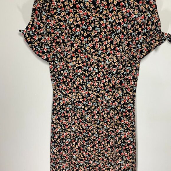 Loft Tie Sleeve Multicolored Floral Dress - Picture 6 of 7